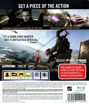 Battlefield Hardline (USA) (Beta) box cover back